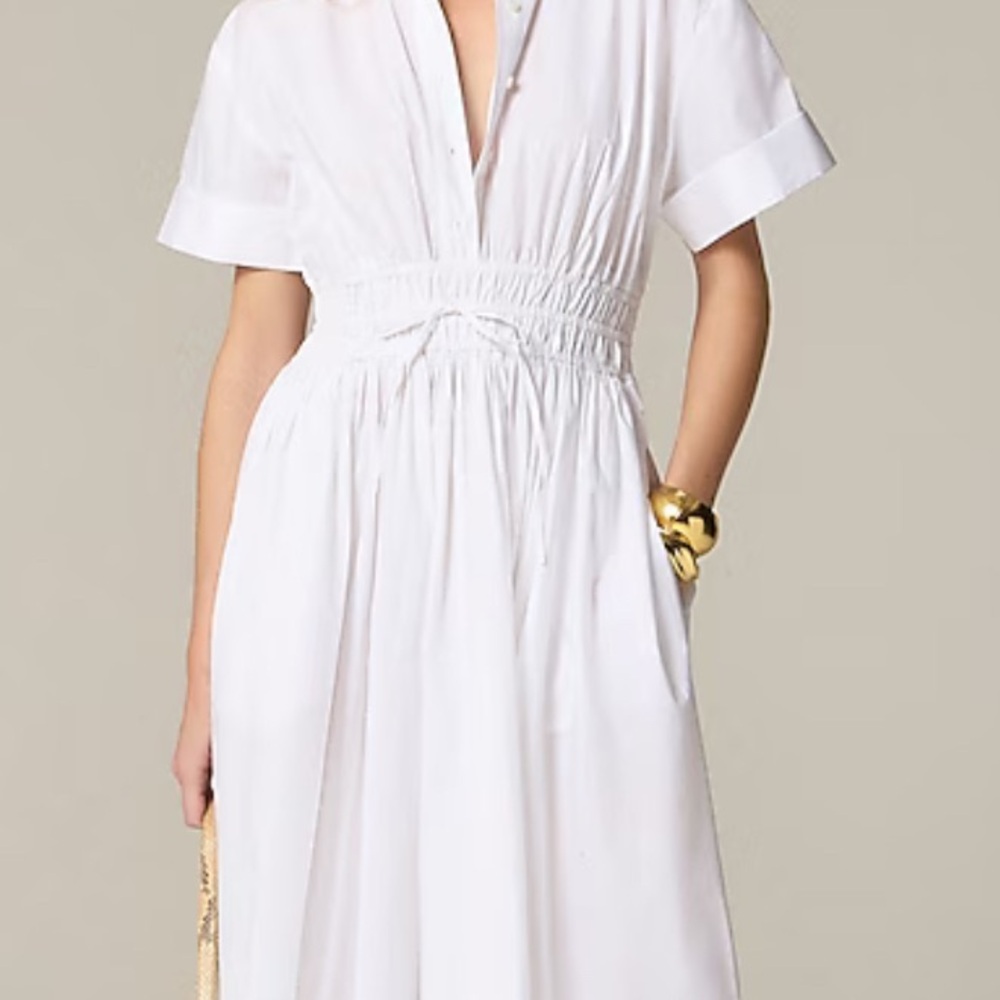 J. Crew Elena White Midi Shirt Dress NEVER WORN